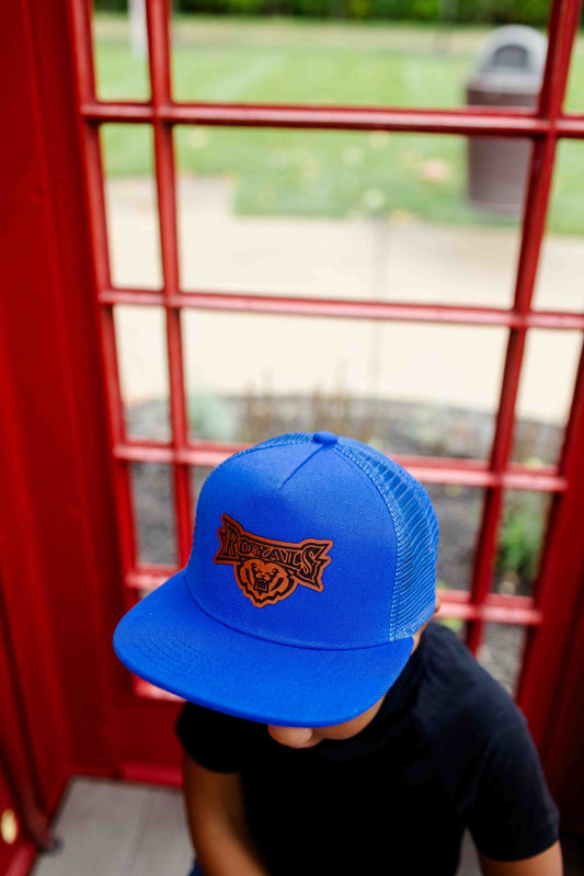 HSE Royal Blue Flat Bill Hat with Leather Patch