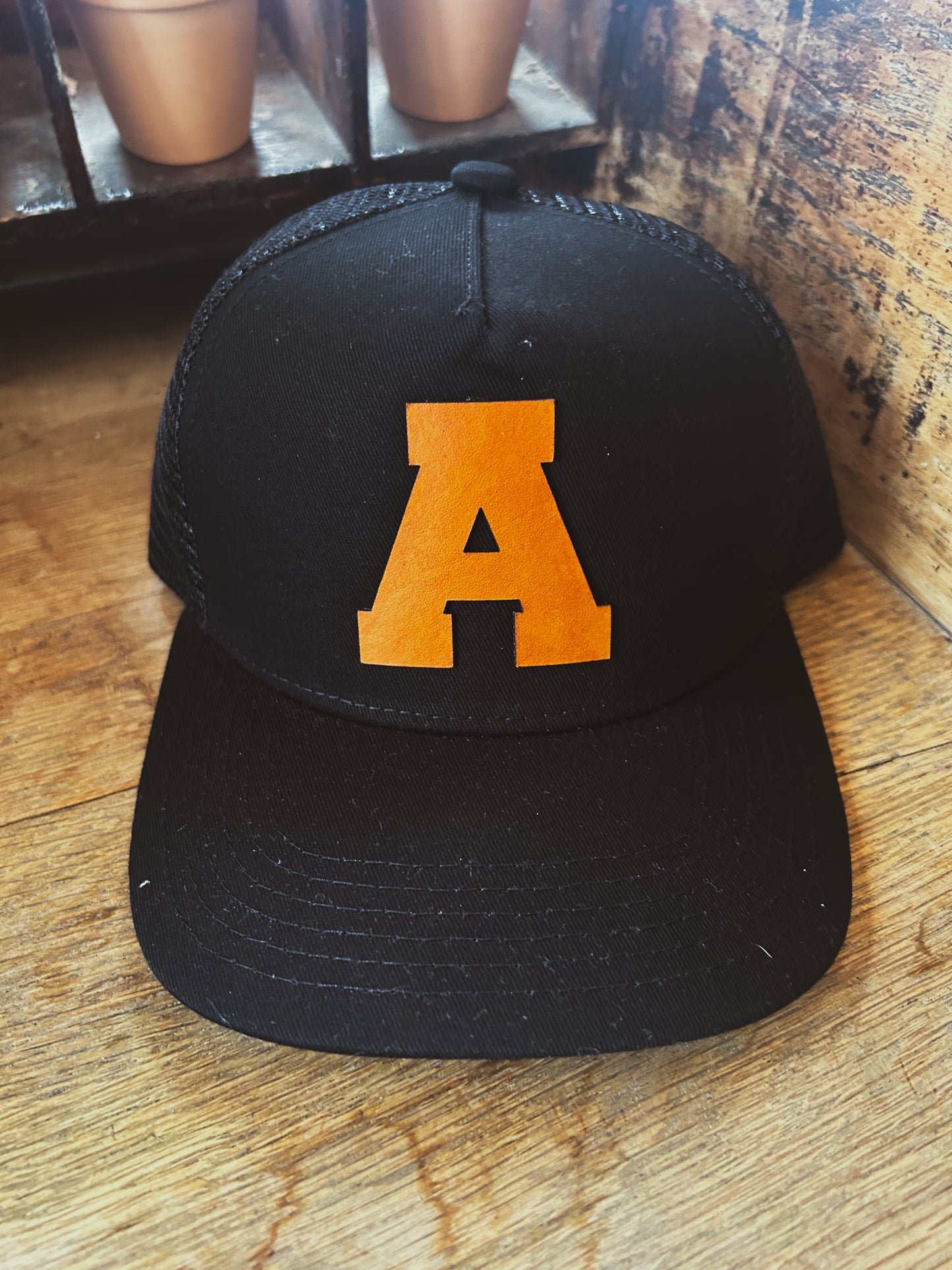 Leather Initial Patch Hat