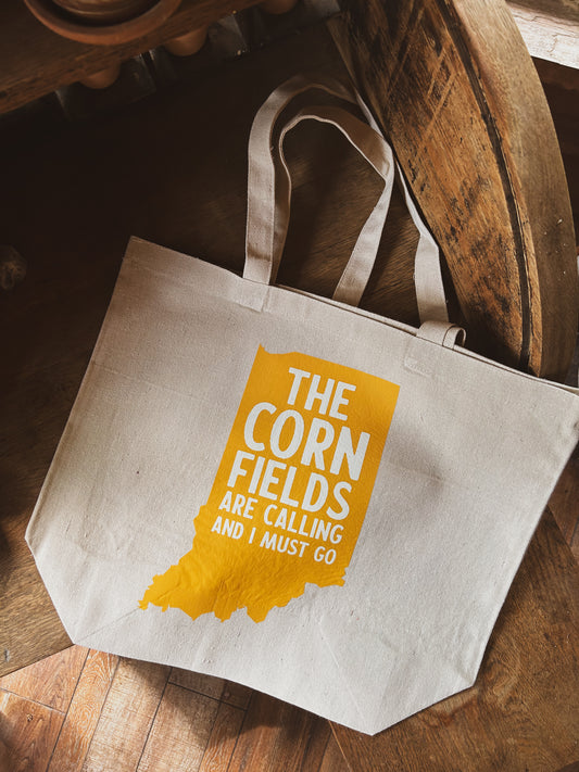 Cornfields Are Calling Canvas Tote