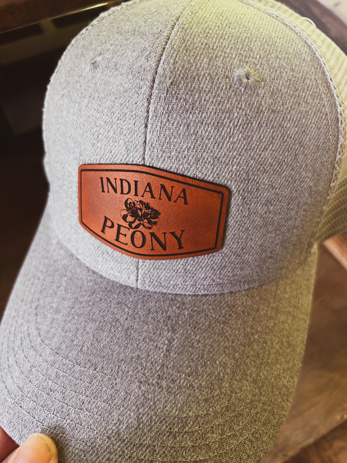 Indiana Peony Leather Patch Hat