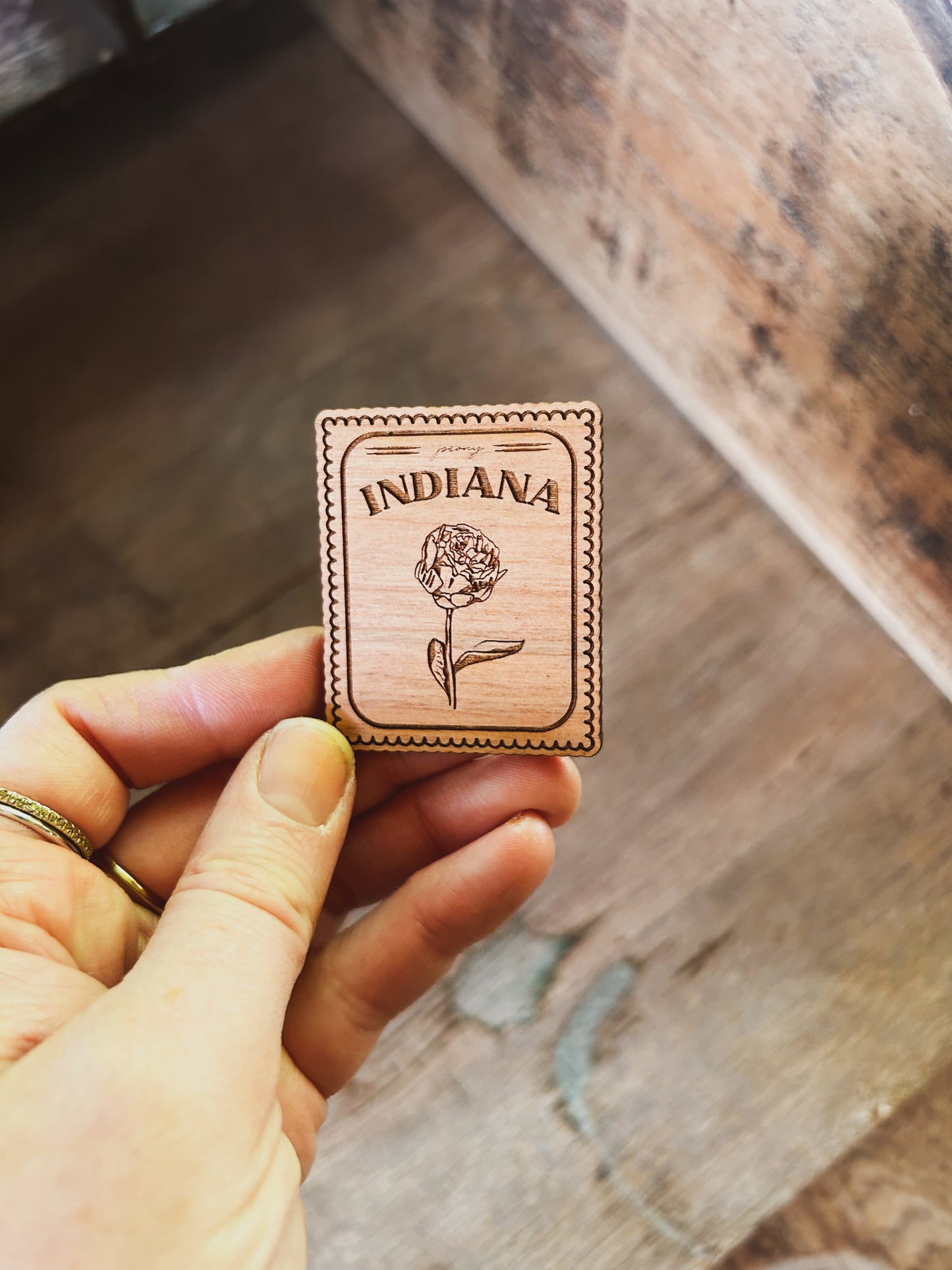 Indiana Peony Stamp Magnet