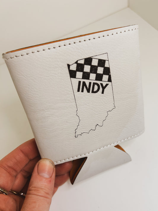 Indy Racing Can Koozie - Leatherette