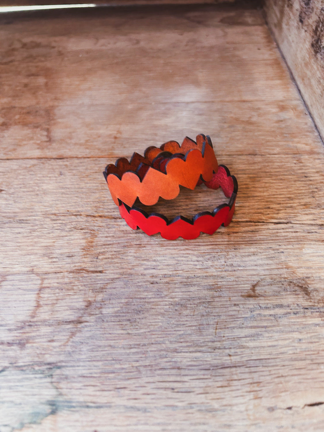 String of Hearts Leather Bracelet