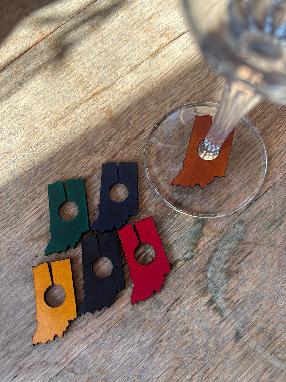 Indiana Shaped Wine Charms - Stemmed Glassware