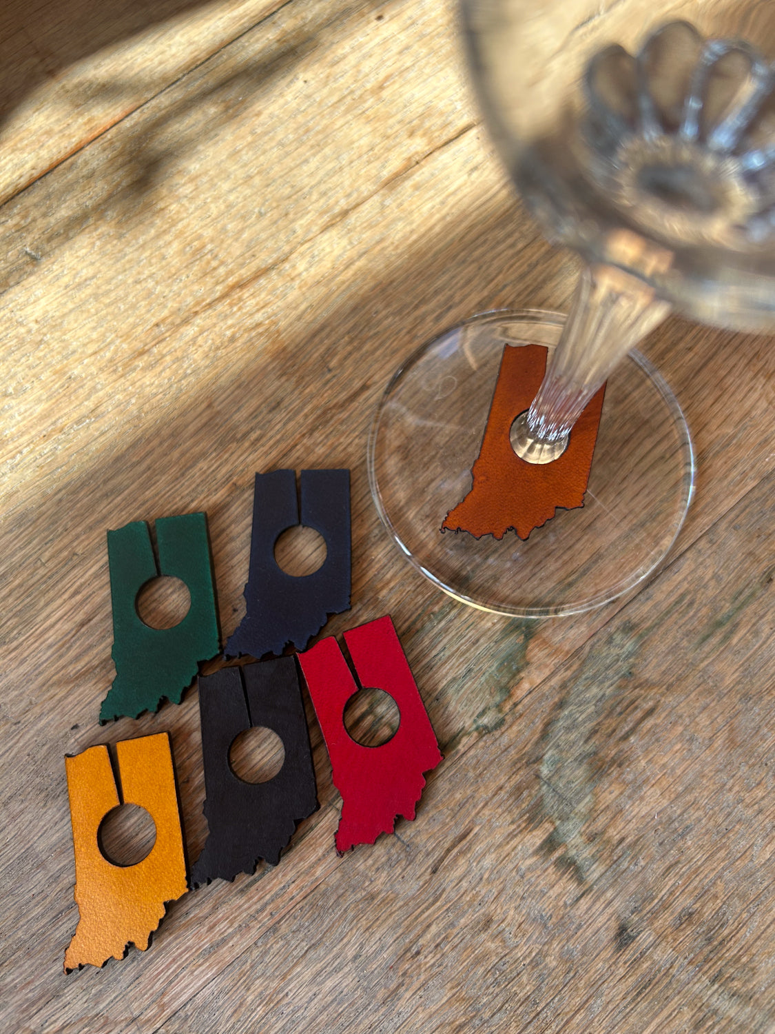 Indiana Shaped Wine Charms - Stemmed Glassware