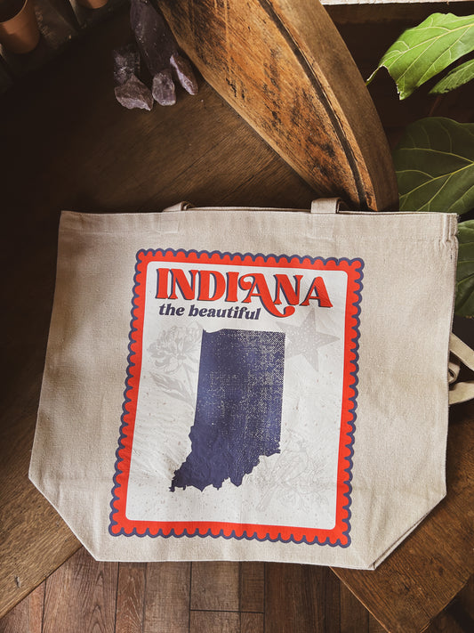 Indiana Stamp Tote Bag