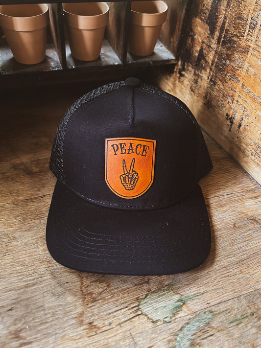 Peace Leather Patch Hat