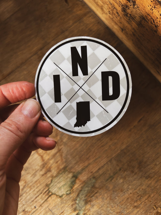 Indiana - INDxCheckered Sticker