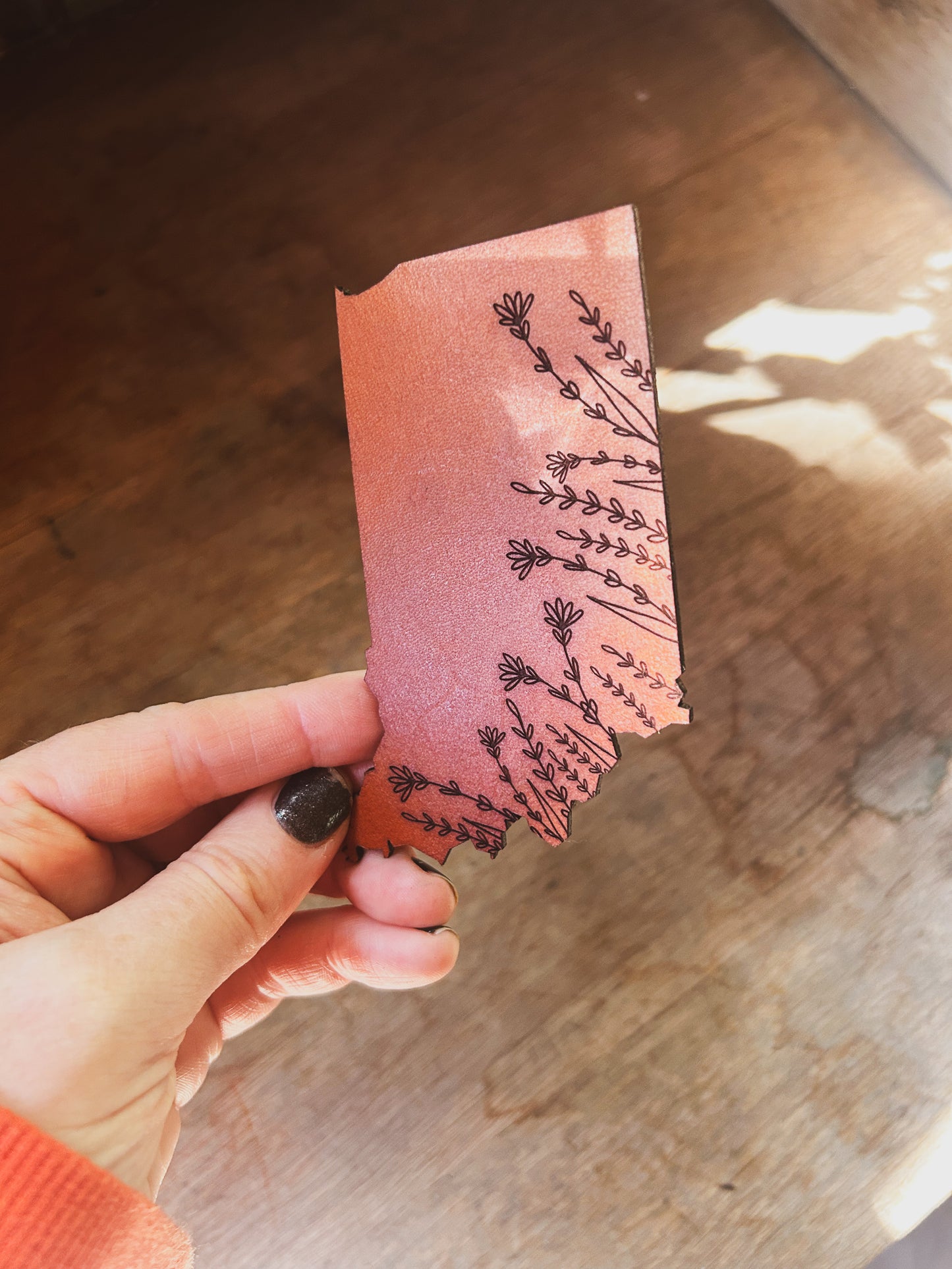 Indiana Wildflower Leather Bookmark