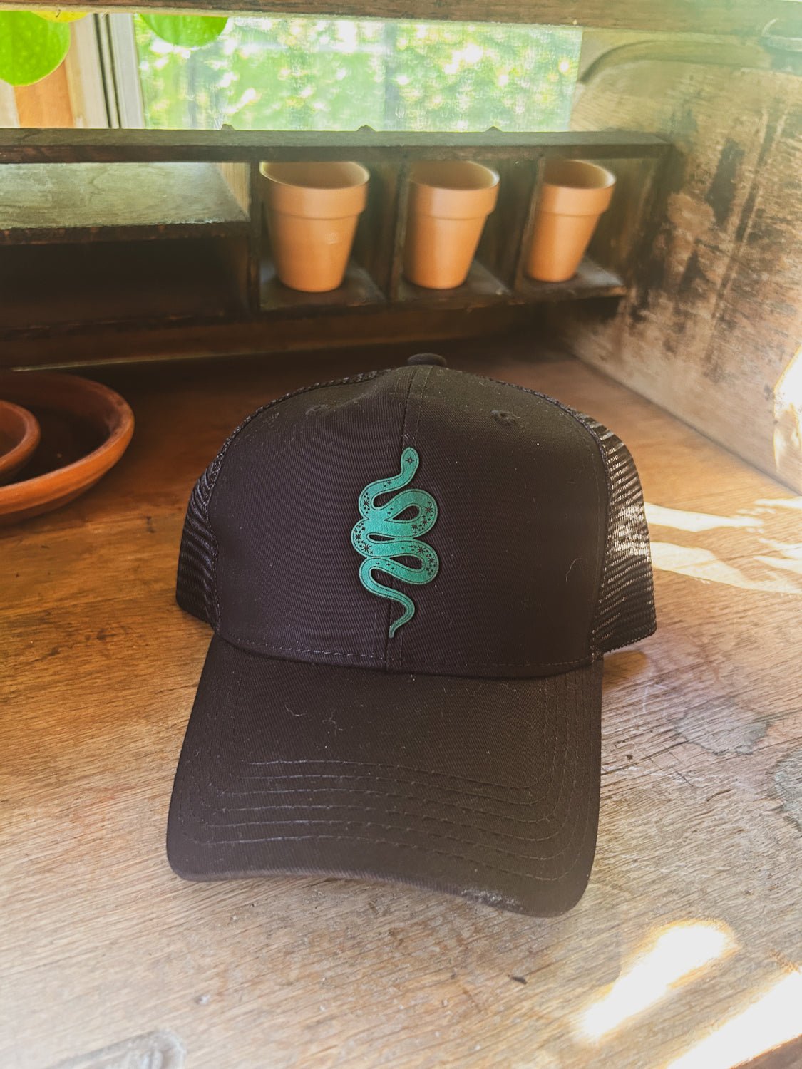 Snake Leather Patch Hat