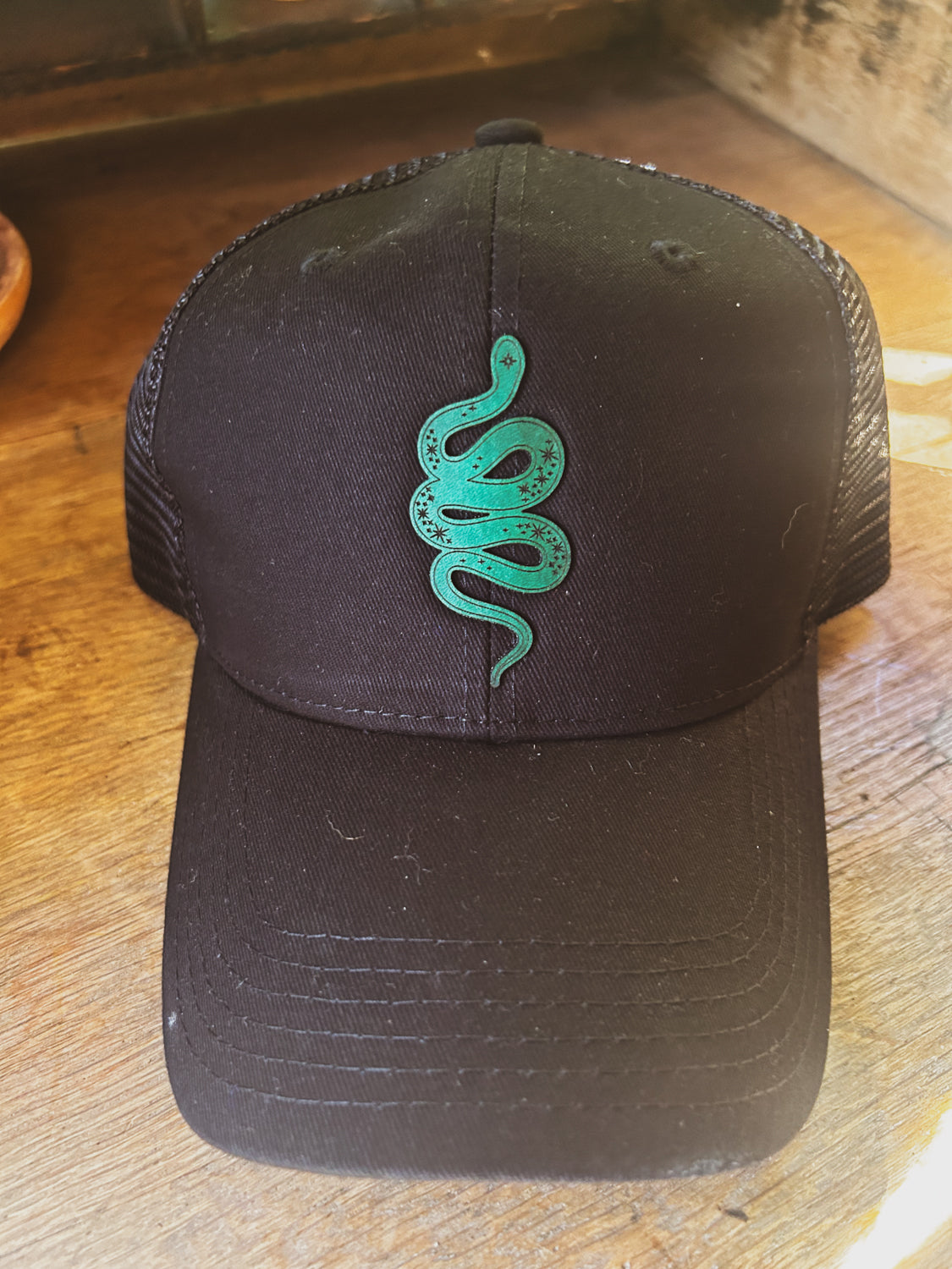 Snake Leather Patch Hat