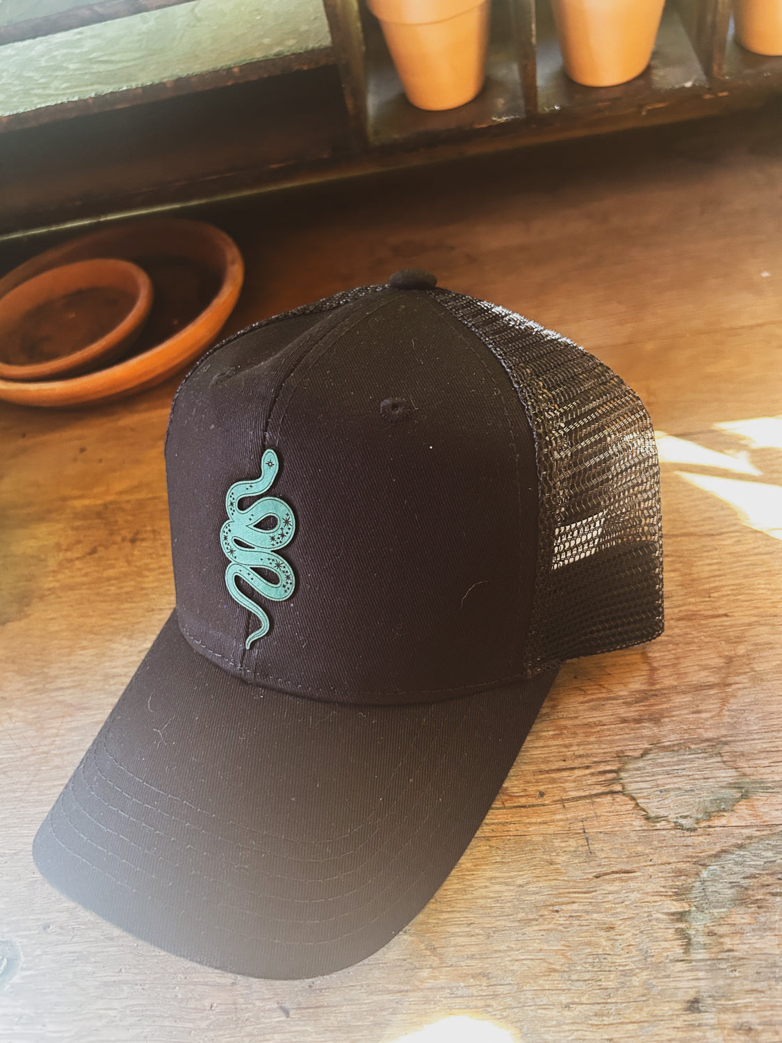 Snake Leather Patch Hat