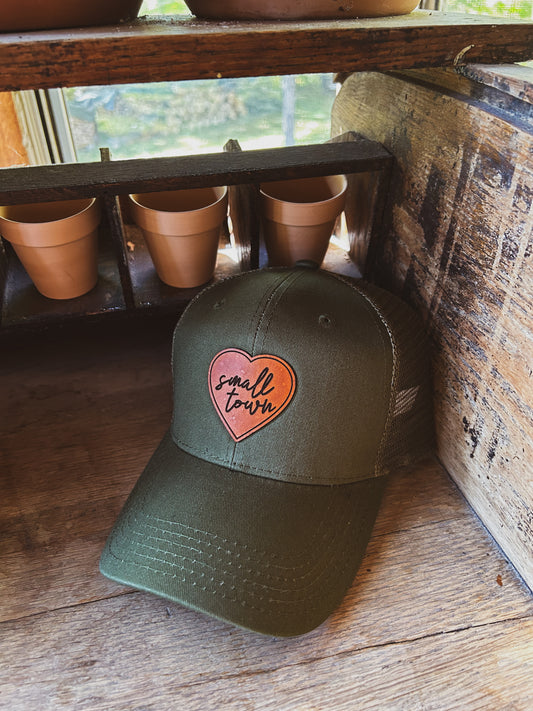 Love Small Town Leather Patch Hat