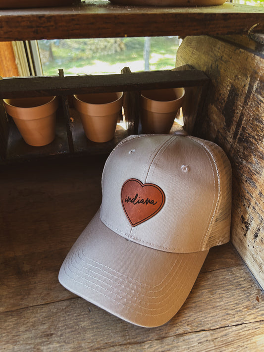 Love Indiana Leather Patch Hat