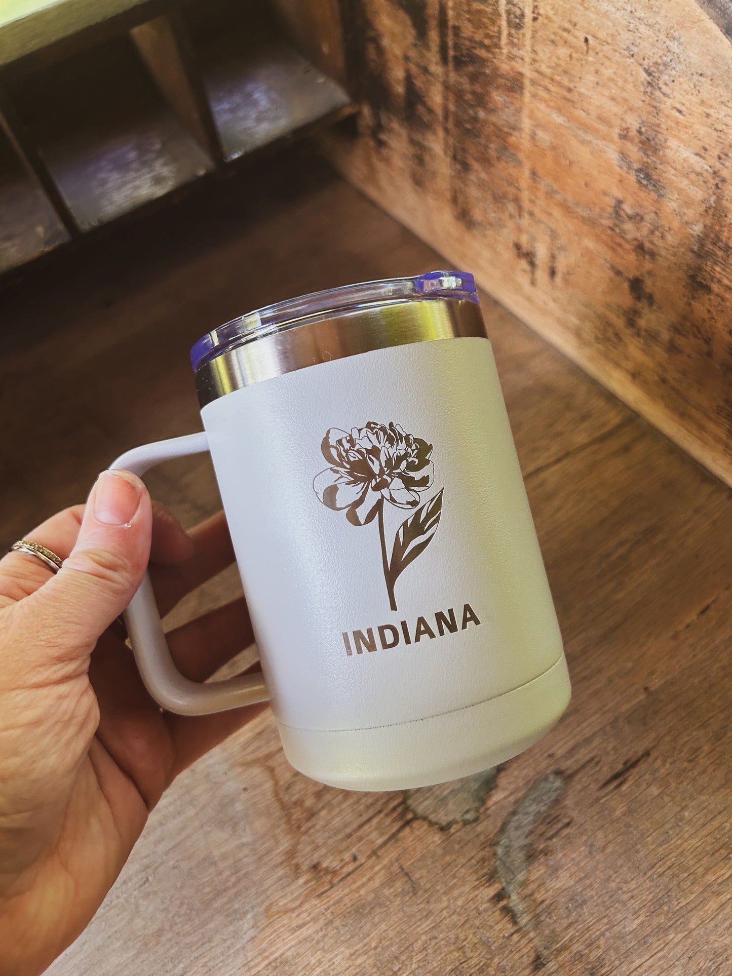 Indiana Peony Stainless Steel Mug