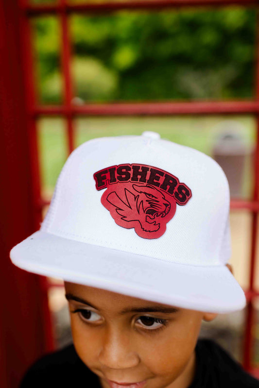 Fishers Tigers - White Flat Bill Hat