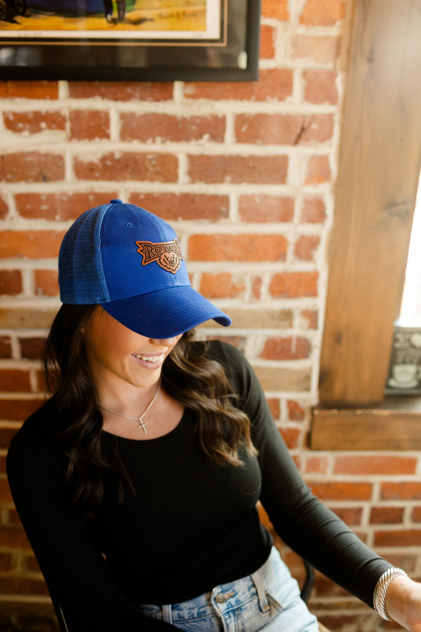 HSE Royal Blue Baseball Hat with Leather Patch