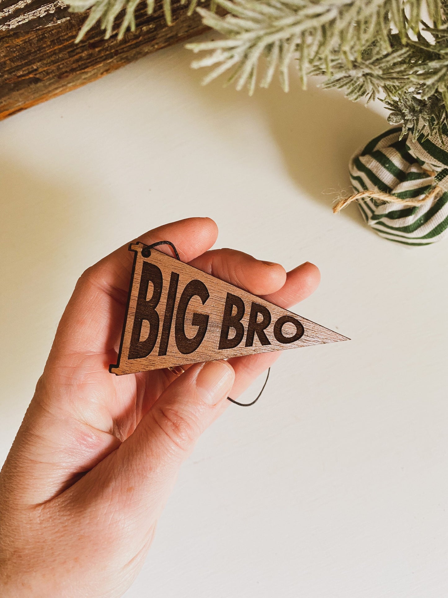 Big Bro or Lil Bro Pennant Ornament