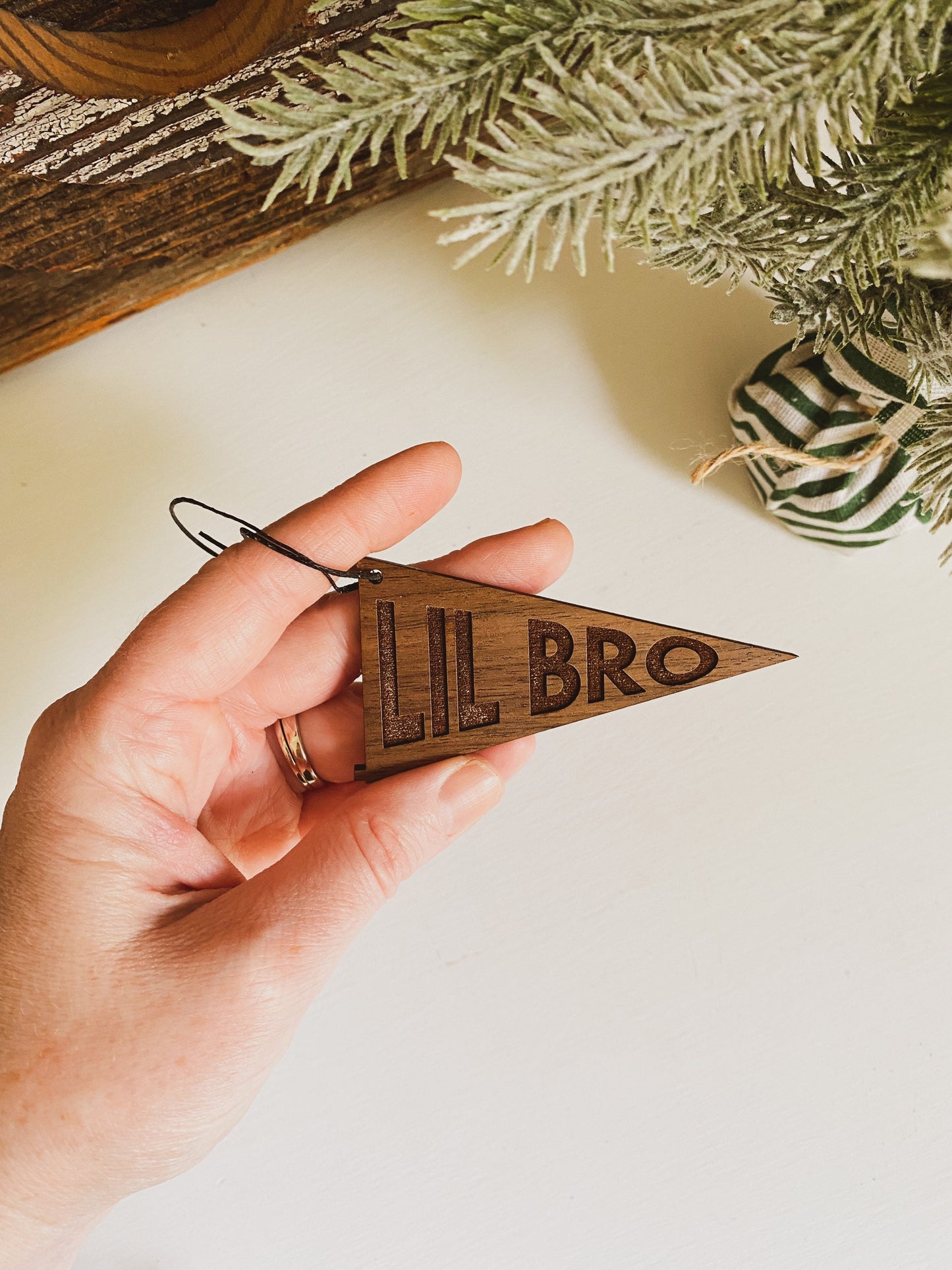 Big Bro or Lil Bro Pennant Ornament