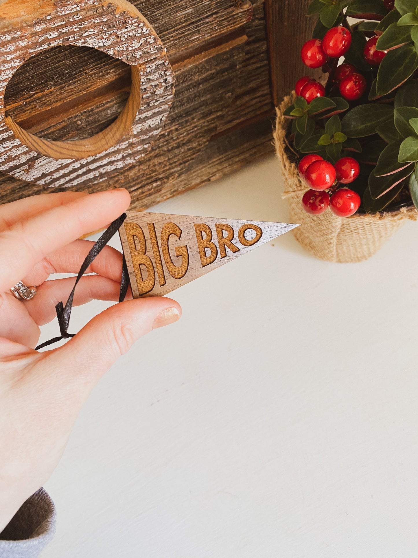 Big Bro or Lil Bro Pennant Ornament